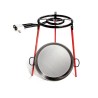 Set paellera pulida ø46 cm con tripode y quemador de gas 400 mm