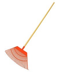 Rastrillo de césped color naranja 55 x 31 x 116 cm