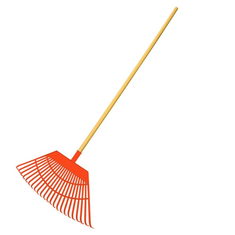 Rastrillo de césped color naranja 55 x 31 x 116 cm