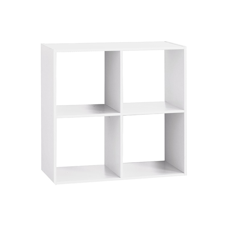 Estanteria madera para 4 cajas organizadoras blanco 67,6 x 32 x 67,6 cm