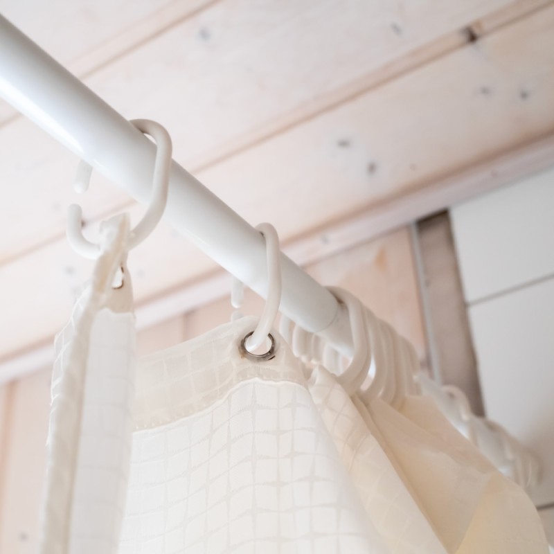 Barra de cortina blanca 125 - 220 cm