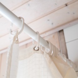 Barra de cortina curva blanca 80 x 80 cm