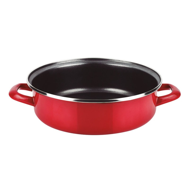 Tartera acero esmaltado aisi 430 optimax roja ø24 cm
