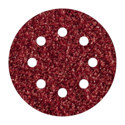 Hojas de lijar adhesivas de corindón perforadas, ø125 mm, grano 40, pack 5 uds