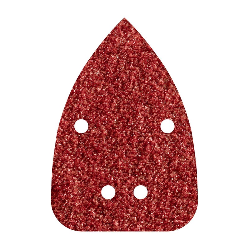 Hojas de lijar adhesivas de corindón perforadas 96 x 136 mm, grano 80, pack 10 uds