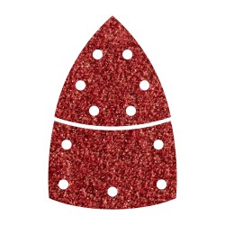 Hojas de lijar adhesivas de corindón perforadas triangular, grano 80, pack 10 uds