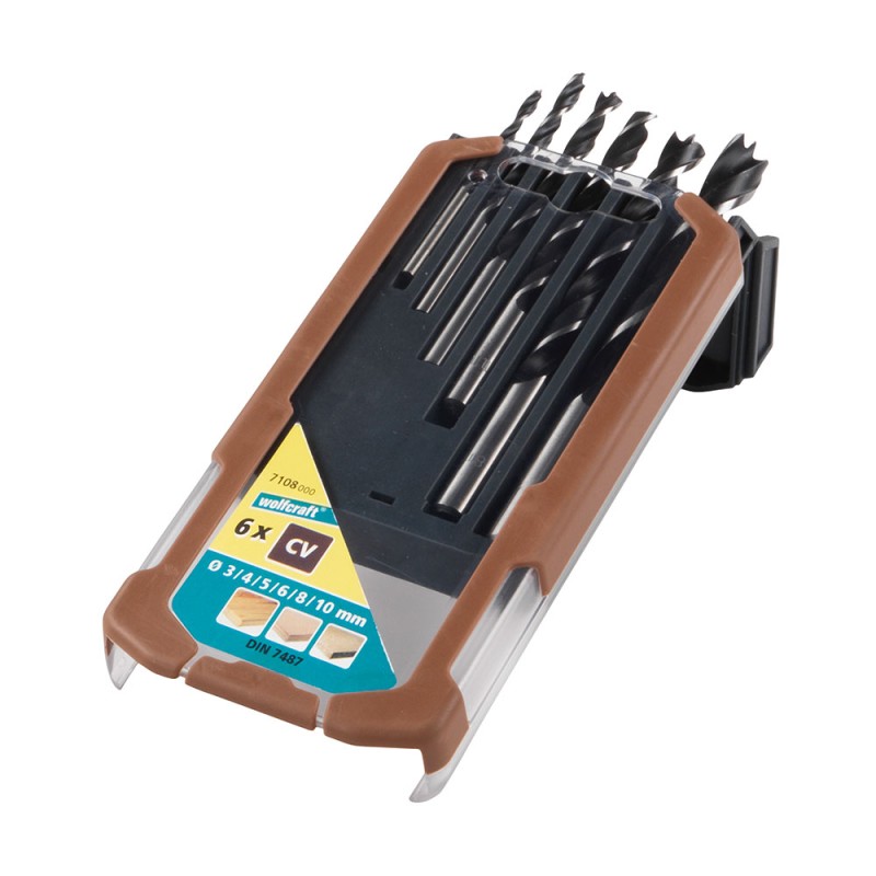 Brocas espiral para madera, juego de 6 piezas