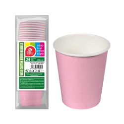 Vasos de cartón rosas baby 200cc, 24 uds