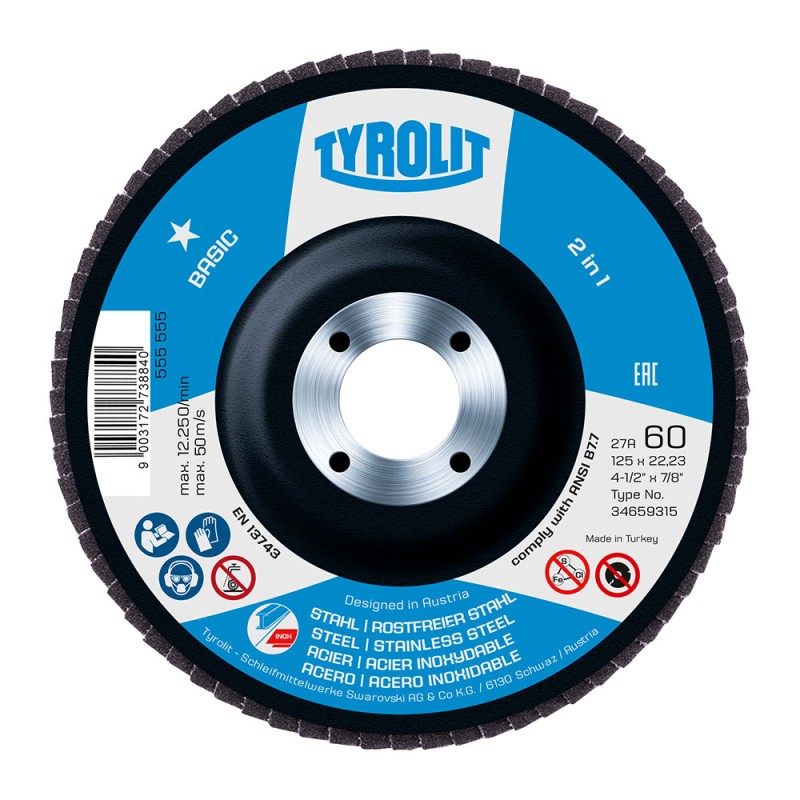 Disco láminas 27cla ø125 x 22,23 mm, grano 60