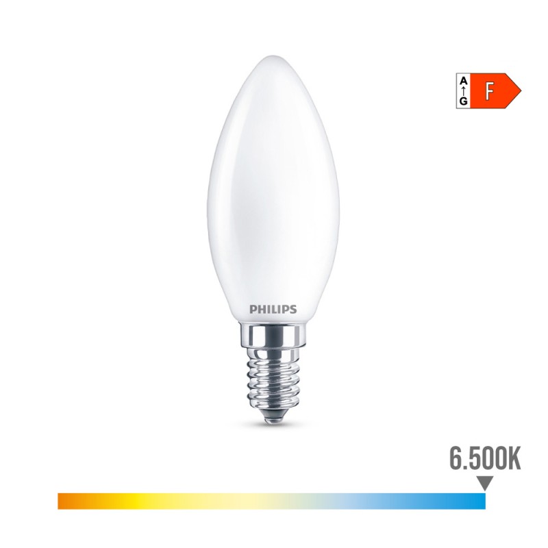 Bombilla vela led e14 4,3 w 470 lm 6500 k luz fria ø3,5 x 9,7 cm