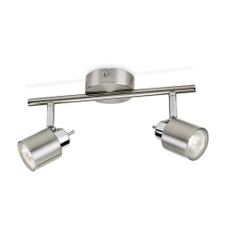 Foco 2 elementos meranti gu10 (bombilla no incluida) color cromo mate 15,5 x 10 x 28 cm