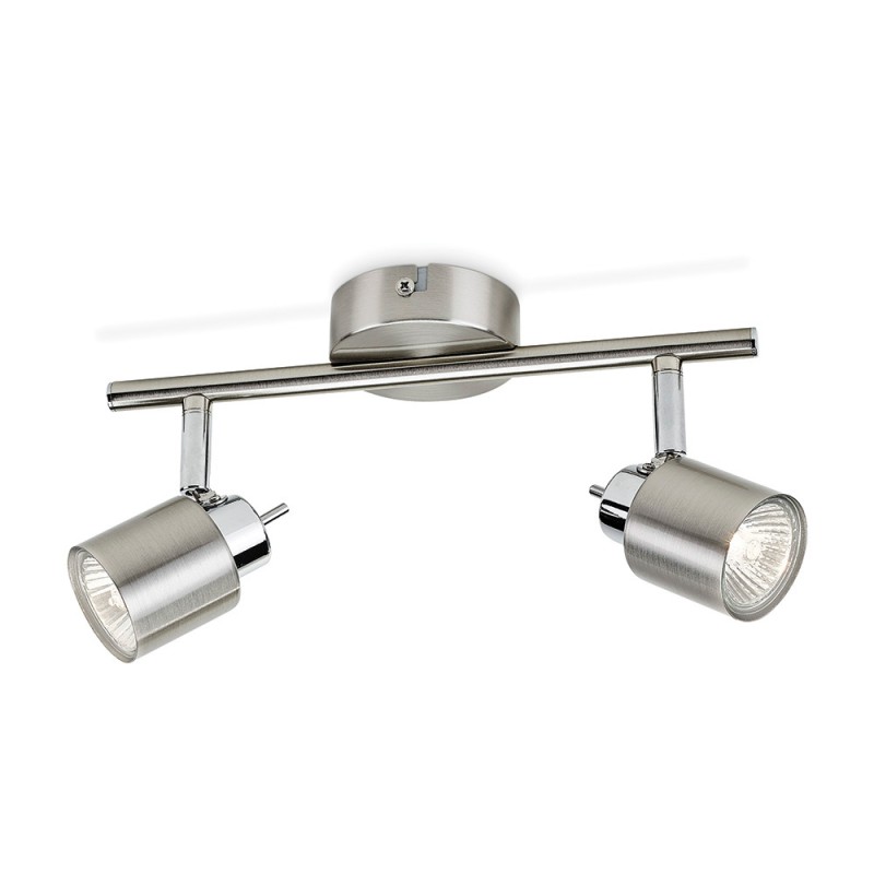 Foco 2 elementos meranti gu10 (bombilla no incluida) color cromo mate 15,5 x 10 x 28 cm