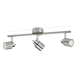 Foco 3 elementos meranti gu10 (bombilla no incluida) color cromo mate 15,5 x 10 x 49 cm