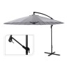 Parasol excéntrico ø300 cm altura maxima 3 m color: gris