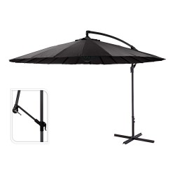 Parasol excéntrico ø300 cm altura maxima 3 m color: antracita
