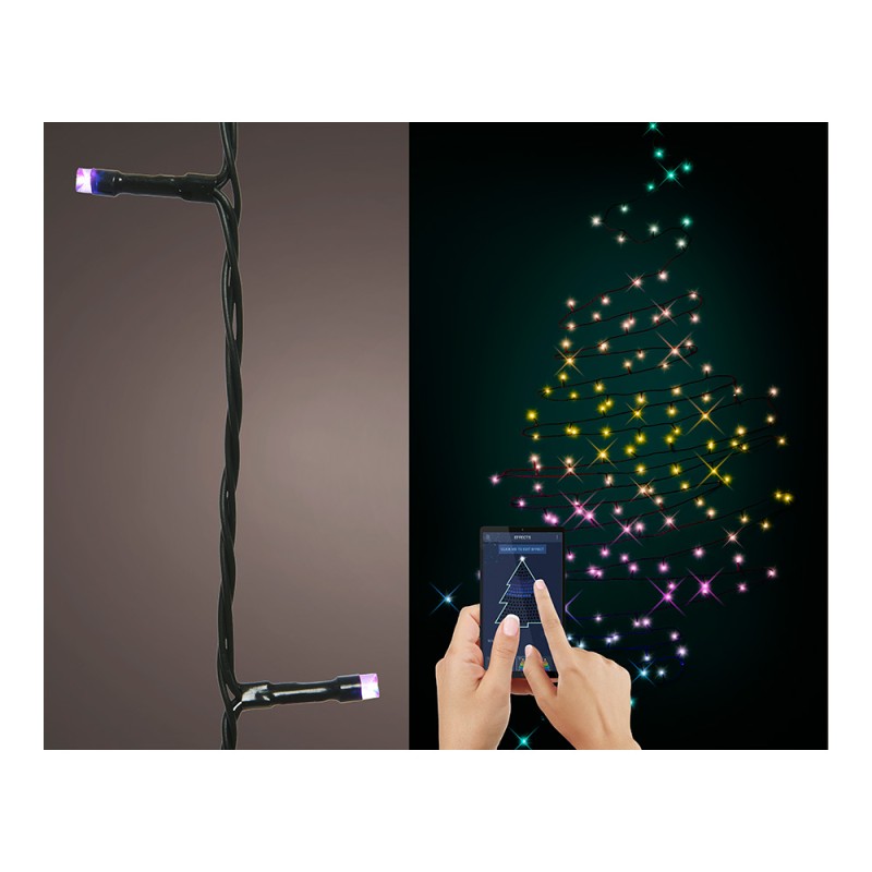 Guirnalda rgb danzante 50 leds bluetooth, multicolor, exterior, 4,9 m