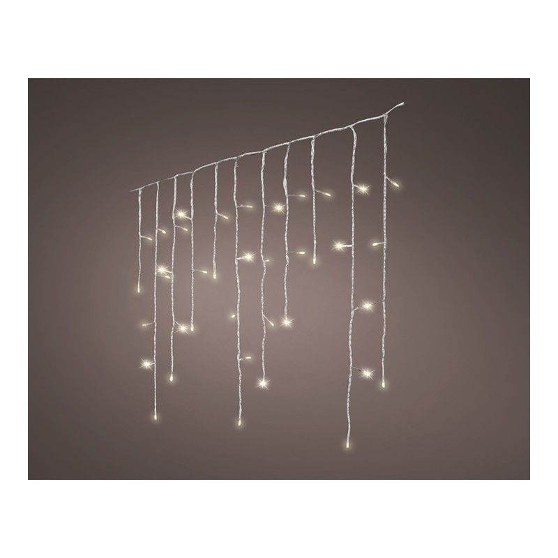 Cortina led "icicle lights" 240 leds, 3,6 w, multifunción, luz cálida, exterior, 5,8 m