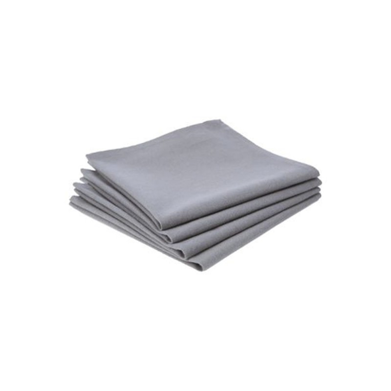 Pack 4 servilletas de algodón color gris 40 x 40 cm