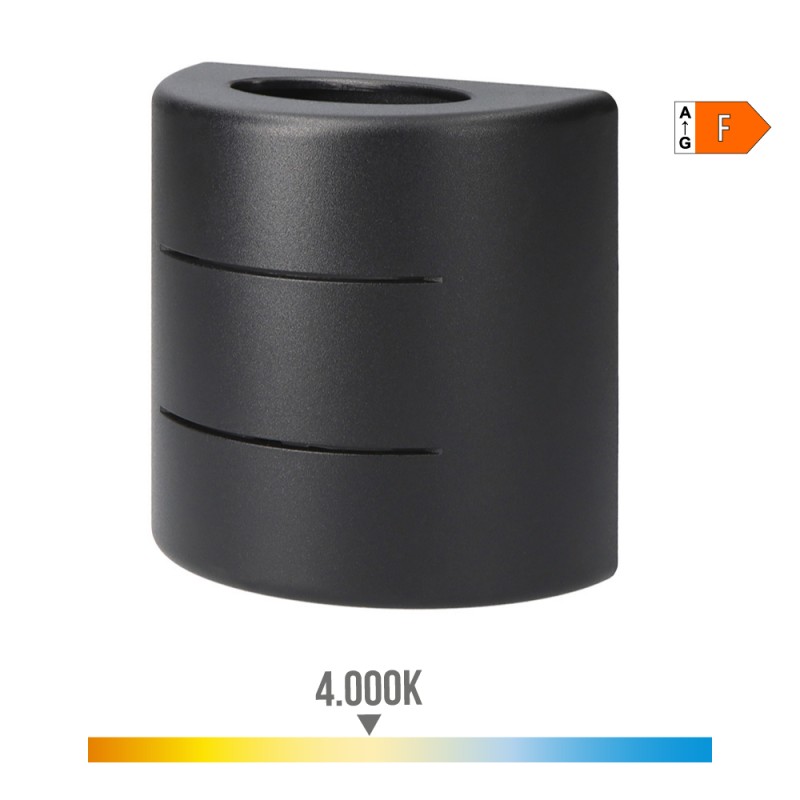 Aplique led ovalado con rayas 6 w 516 lm 4000 k luz dia ip54 12 x 12 x 6 cm