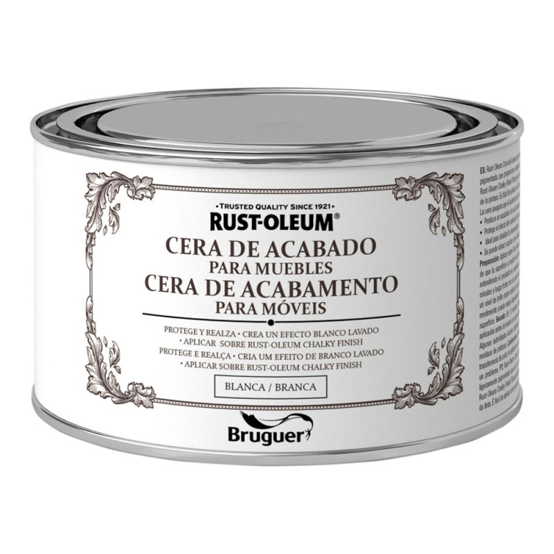 Rust-oleum chalky finish cera para muebles blanca 400 ml