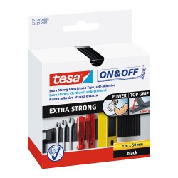 Cinta de cierre extrafuerte negro 50 mm x 1 m