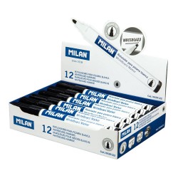 Rotuladores para pizarra blanca ø4,7mm negro, caja 12 uds