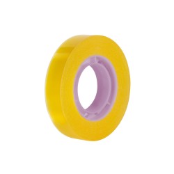 Cinta adhesiva 12 mm x 33 m color amarillo transparente