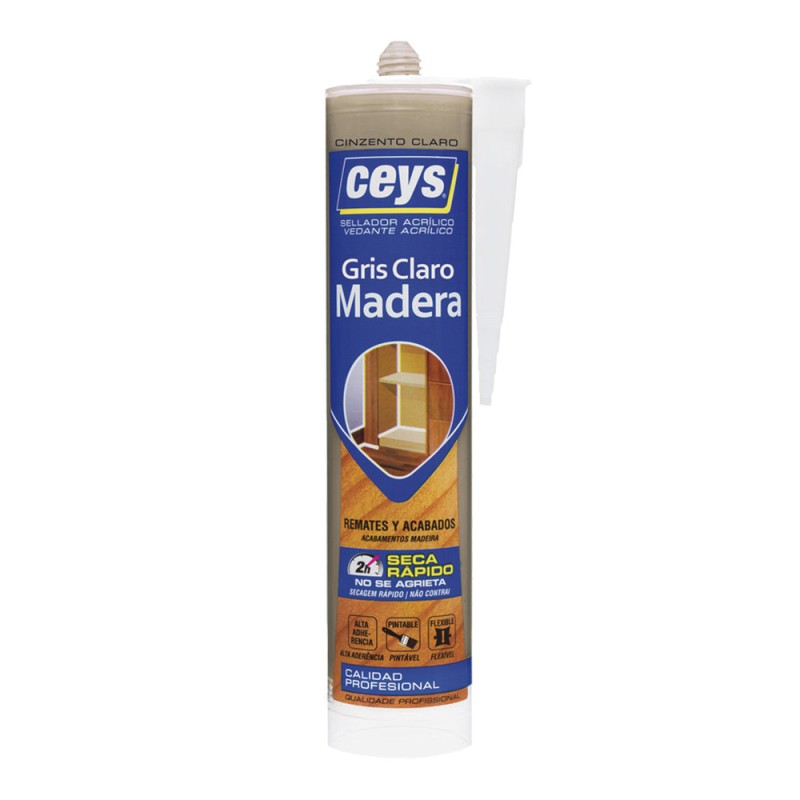 Sellador acrílico madera gris claro 300 ml