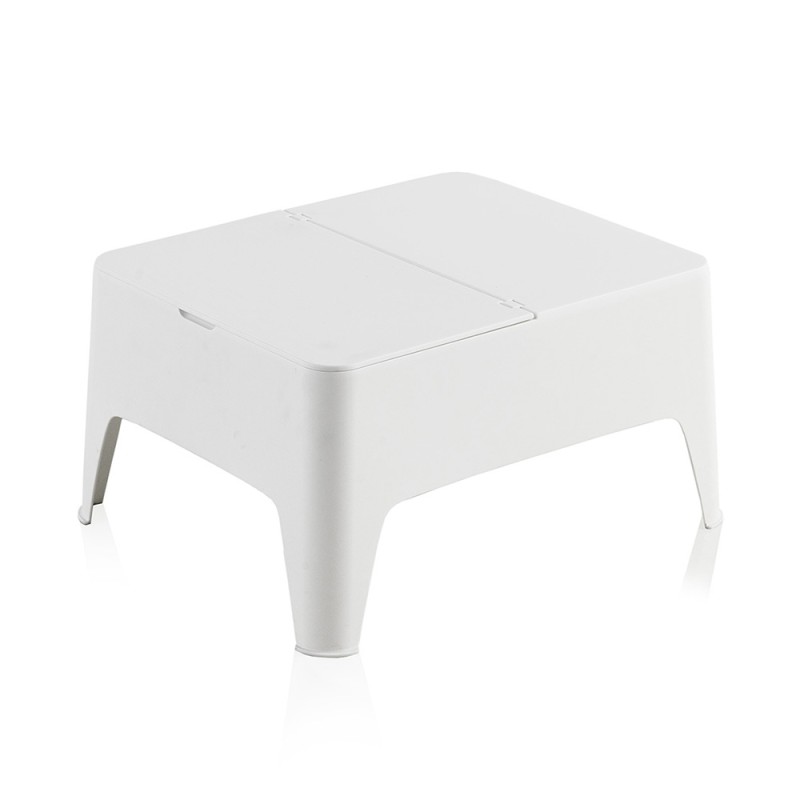 Mesa auxiliar alaska color blanco para exterior 58 x 48 x 30 cm