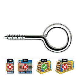 Hembrilla roscada cerrada ø3,5 x 60 mm zincado, caja 250 uds