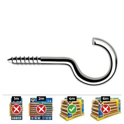 Hembrilla roscada abierta ø4,5 x 90 mm zincado, caja 200 uds