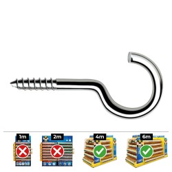 Hembrilla roscada abierta ø4,5 x 80 mm zincado, caja 200 uds