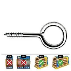 Hembrilla roscada cerrada ø4,5 x 90 mm zincado, caja 200 uds