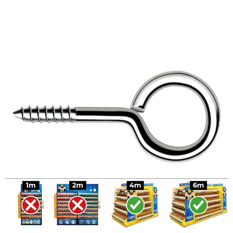 Hembrilla roscada cerrada ø4,5 x 90 mm zincado, caja 200 uds