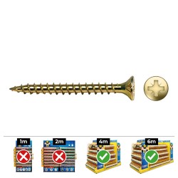 Caja 250 unidades tornillo madera avellanado pz din/ref vlox ø6 x 50 mm bicromatado+lubr.