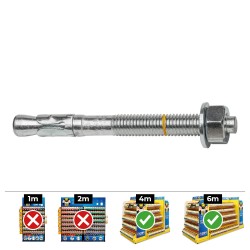 Anclaje homologado ce bap ø8 x 75 mm/10 zincado, caja 50 uds