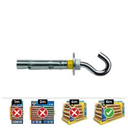 Anclaje dynabolt gancho zincado ø10 x 60 mm, caja 50 uds