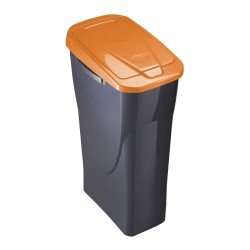 Cubo ecobin con tapa color negro/naranja 20 x 31 x 42 cm 15 l