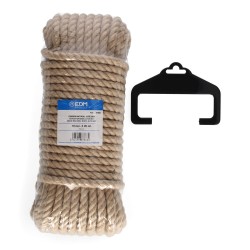 Cuerda yute natural 3 cabos calibre 10 mm x 20 m