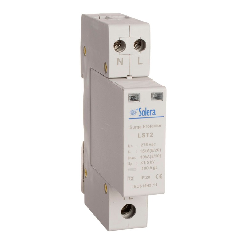 Protector sobretension 1p+n 15ka 275v transitorio 1 modulo solera (retractilado) lst2