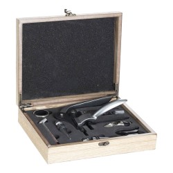 Estuche de madera sommelier 9 piezas