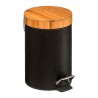 Papelera pedal bambu-negro 3 l