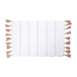 Alfombra de baño 'pom pom' marron 50 x 75 cm