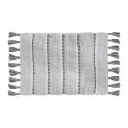 Alfombra de baño 'pom pom' gris 50 x 75 cm