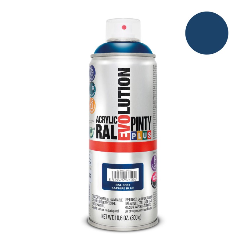 Pintura acrílica spray evolution 520 cc ral 5003 sapphire blue 300 g