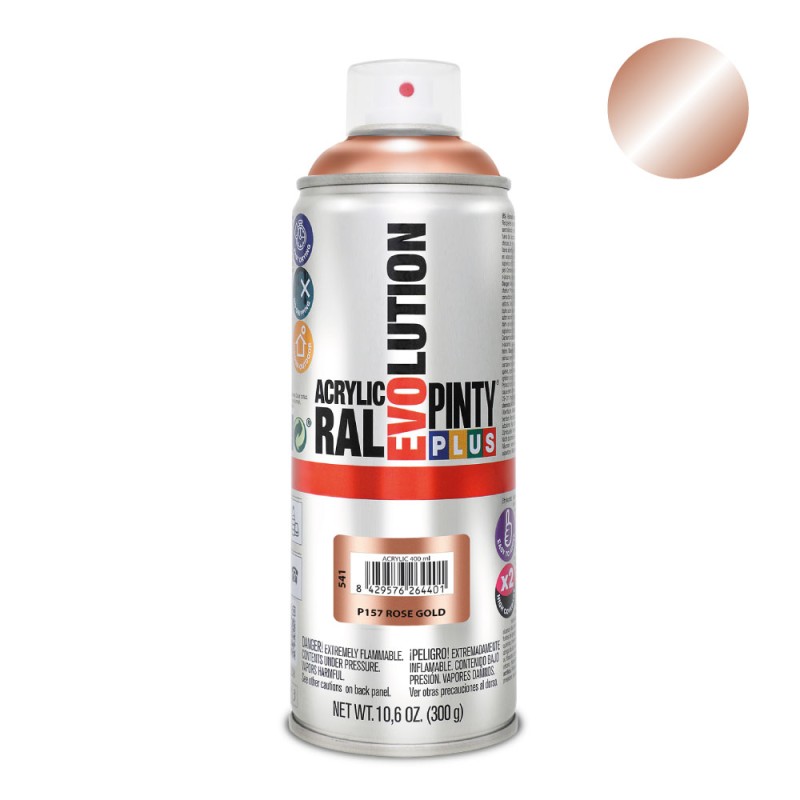 Pintura acrílica spray evolution 520 cc p157 rose gold