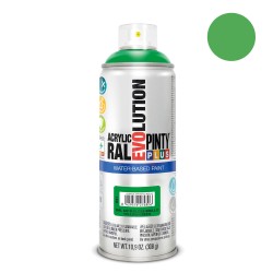 Pintura acrílica spray evolution water-based 520 cc ral 6018 verde amarillento