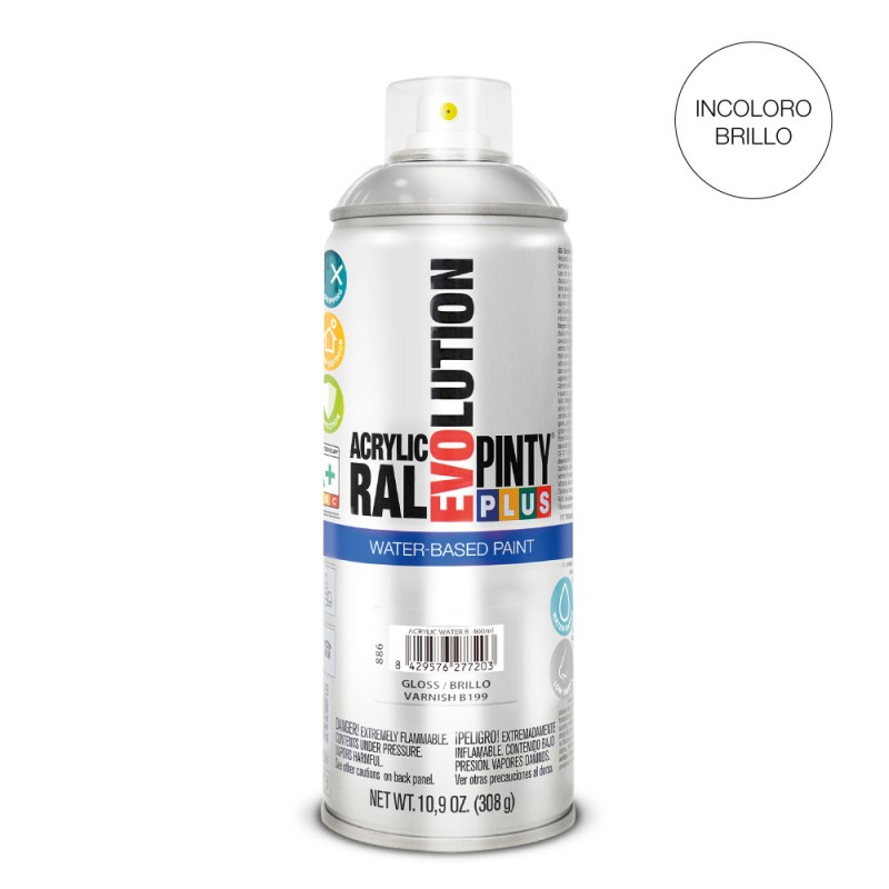 Spray barniz evolution water-based 520 cc brillo b199