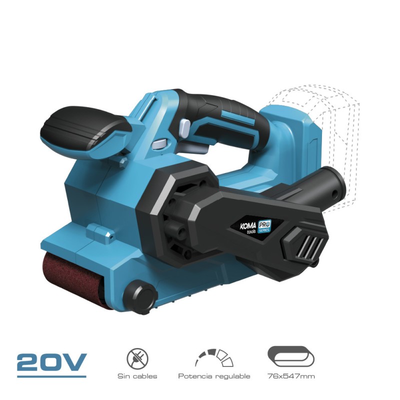 Lijadora de banda 20 v (sin batería ni cargador) 14 x 27,5 x 17 cm