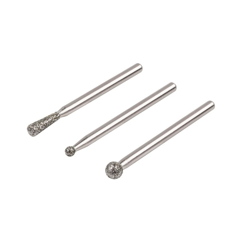 Muelas de diamante esféricas y cónicas, set 3 uds